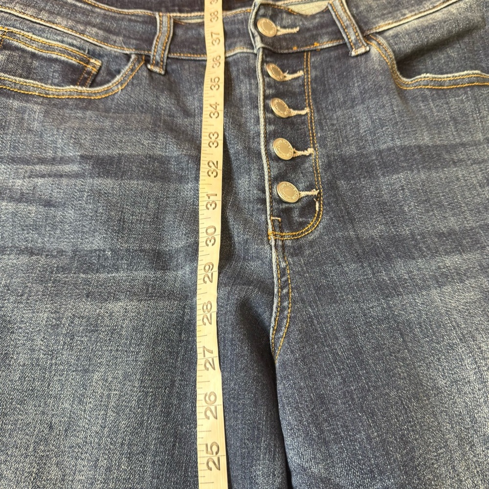Judy Blue Dark Wash Ankle High Rise Button Fly Jeans Size 16W - Picture 6 of 12